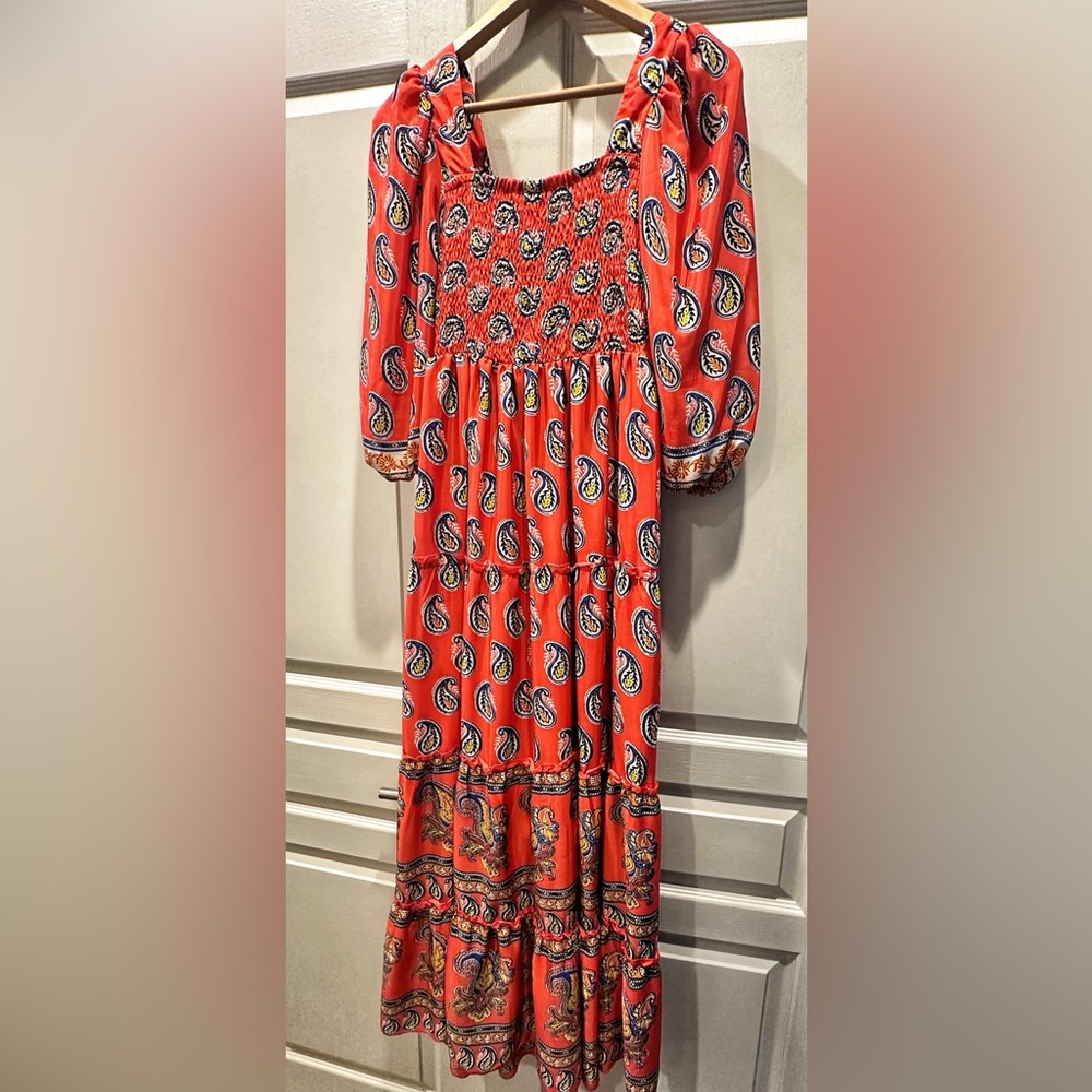Me 2 Magic Orange Paisley Boho Chic Dress – Women’s Medium